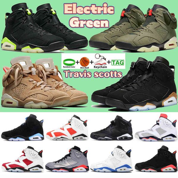 6 6s high basketball shoes electric green dmp unc carmine british khaki reflect silver men trainers alternate hare black cat sneakers with